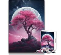 Adult Jigsaw Puzzle1000 Pieces Cosmic Sakura Tree Perfect for Calm Leisure Hours High Grade Precise Cut Play Toy Size 38x52cm