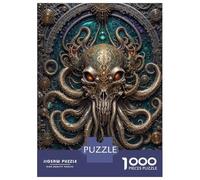 Adult Jigsaw Puzzle1000 Pieces Cybernetic Kraken Skull Adult Jigsaw Puzzle Family Games Pattern Assembly Deal As Gifts for The Whole Family 70x50cm/1000pcs