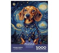 Adult Jigsaw Puzzle1000 Pieces Dachshund Starry Night -2 Adult Puzzles Relaxing Games Hand Speed Race Deal As Gifts for The Whole Family 38x26cm/1000pcs