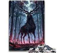 Adult Jigsaw Puzzle1000 Pieces Dark Forest Stag Difficult Challenge for Educational Game Secret Santa Gifts 38x26cm