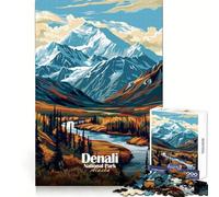 Adult Jigsaw Puzzle1000 Pieces Denali National Park Alaska Illustration Clean Cut Piece Mind Exercise Toy Free Time Game Christmas Home Art (38x26cm)