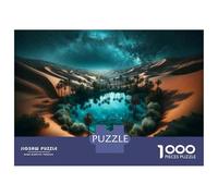 Adult Jigsaw Puzzle1000 Pieces Desert Oasis with Palm Trees Jigsaw for Adults Toy Wall Decor Enhance Memory Unique Birthday And Gifts 38x26cm/1000pcs