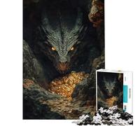Adult Jigsaw Puzzle1000 Pieces Dragon Guarding Treasure Jigsaw for Adults Anti-Stress Toys Difficult Hard Help The Brain Exercise (Size 50x75cm)