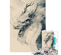 Adult Jigsaw Puzzle1000 Pieces Dragon Head Illustration Fun at Home Activities, Difficult Challenge Home Decoration Toys for Ages 14 And over (50x75cm)
