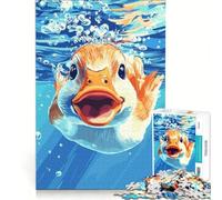 Adult Jigsaw Puzzle1000 Pieces Duckling Swimming Underwater, Practical Game, Staycation Kill Time, with Matching Poster And Trivia Sheet 38x26cm