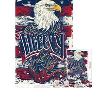 Adult Jigsaw Puzzle1000 Pieces Eagle American Flag Educational Game Suitable for Couples Anti-Stress Toys Train Your Brain And Hands (38X26CM)