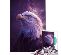 Adult Jigsaw Puzzle1000 Pieces Eagle Under The Cosmic Sea Educational Challenge Hand Speed Race Impossible Game for Ages 14 And over (50x75cm)