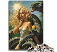Adult Jigsaw Puzzle1000 Pieces Eve And The Serpent with Apple Difficult Challenge for Educational Game Secret Santa Gifts 50x75cm
