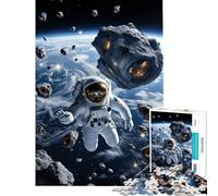 Adult Jigsaw Puzzle1000 Pieces Floating Astronaut in Asteroid Field Cosmic Orbit Puzzles for Adults Anti-Stress Toys Hand Speed Race Stress Reduction Gifts (Size 38x52cm)