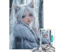 Adult Jigsaw Puzzle1000 Pieces Frosty Fox Guardian Jigsaw Puzzle Hands-on Game Difficult Challenge Deal As Gifts for The Whole Family (size 50x75cm)