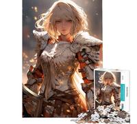 Adult Jigsaw Puzzle1000 Pieces Golden Armor Valkyrie Girl Educational Challenge Hand Speed Race Impossible Game for Ages 14 And over (38x52cm)