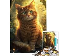 Adult Jigsaw Puzzle1000 Pieces Golden Cat in Sunlight Jigsaw Puzzle Hands-on Game Difficult Challenge Deal As Gifts for The Whole Family (size 50x75cm)
