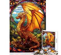 Adult Jigsaw Puzzle1000 Pieces Golden Heaven Elder Dragon Educational Toy Great Gift for Games Relax Games with Matching Poster And Trivia Sheet size 50x75cm