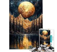 Adult Jigsaw Puzzle1000 Pieces Golden Planet Over A Lake Jigsaw Puzzle Hands-on Game Difficult Challenge Deal As Gifts for The Whole Family (size 38x26cm)