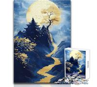Adult Jigsaw Puzzle1000 Pieces Golden River in Blue Mount Perfect for Calm Leisure Hours High Grade Precise Cut Play Toy Size 50x75cm