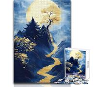Adult Jigsaw Puzzle1000 Pieces Golden River in Blue Mount Perfect for Calm Leisure Hours High Grade Precise Cut Play Toy Size 38x26cm