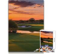 Adult Jigsaw Puzzle1000 Pieces Golf Course at Sunset Perfect for Calm Leisure Hours High Grade Precise Cut Play Toy Size 38x52cm