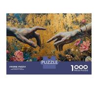 Adult Jigsaw Puzzle1000 Pieces Hands Touching Painting Artwork Adult Puzzles Relaxing Games Hand Speed Race Deal As Gifts for The Whole Family 70x50cm/1000pcs