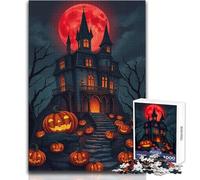 Adult Jigsaw Puzzle1000 Pieces Haunted Castle Halloween Perfect for Calm Leisure Hours High Grade Precise Cut Play Toy Size 50x75cm
