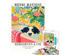 Adult Jigsaw Puzzle1000 Pieces Henri Matisse Dog Bath Art Print Difficult And Challenge Learning Educational Relaxing Games for Age 14+ Game (50x75cm)