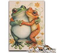 Adult Jigsaw Puzzle1000 Pieces Hugging Frogs Difficult Challenge for Educational Game Secret Santa Gifts 38x52cm