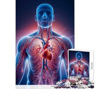 Adult Jigsaw Puzzle1000 Pieces Human Heart Anatomy Practical Game for The Whole Family Home Decoration Toys Train Your Brain And Hands (75X50CM)