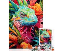 Adult Jigsaw Puzzle1000 Pieces Iguana Painting Colorful Educational Game A Work of Art Toy Wall Decor Unique Gifts for Birthday And Christmas (75X50CM)