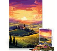 Adult Jigsaw Puzzle1000 Pieces Italian Sunset Fields Clean Cut Piece Mind Exercise Toy Free Time Game Christmas Home Art (38x52cm)