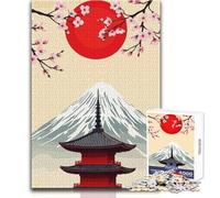 Adult Jigsaw Puzzle1000 Pieces Japanese Mount Fuji Red Sun Perfect for Calm Leisure Hours High Grade Precise Cut Play Toy Size 38x52cm