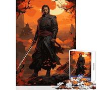 Adult Jigsaw Puzzle1000 Pieces Japanese Samurai Toy Wall Decor Secret Santa Gifts for Educational Game Help The Brain Exercise Size 38x52cm