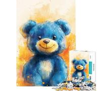 Adult Jigsaw Puzzle1000 Pieces Joyful Blue Bear Art Jigsaw Puzzle Hands-on Game Difficult Challenge Deal As Gifts for The Whole Family (size 50x75cm)