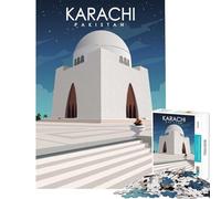 Adult Jigsaw Puzzle1000 Pieces Karachi Pakistan for Educational Game Challenge Toy Relax Games Stress Reliever Birthday Gifts (Size 38x26cm)