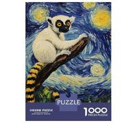 Adult Jigsaw Puzzle1000 Pieces Lemur in Starry Night Adult Jigsaw Puzzle Family Games Pattern Assembly Deal As Gifts for The Whole Family 38x26cm/1000pcs