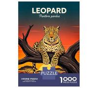 Adult Jigsaw Puzzle1000 Pieces Leopard in A Tree at Sunset Teenager Puzzles DIY Toys A Work of Art Deal As Gifts for The Whole Family 38x26cm/1000pcs