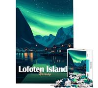 Adult Jigsaw Puzzle1000 Pieces Lofoten Islands, Norway, Northern Lights for Educational Game Challenge Toy Relax Games Stress Reliever Birthday Gifts (Size 38x52cm)
