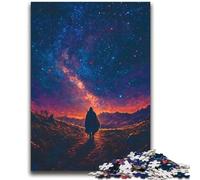 Adult Jigsaw Puzzle1000 Pieces Lone Wanderer Under Starry Nebula Sky Difficult Challenge for Educational Game Secret Santa Gifts 38x52cm