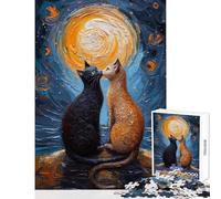 Adult Jigsaw Puzzle1000 Pieces Loving Cats Educational Game Suitable for Couples Anti-Stress Toys Train Your Brain And Hands (38X26CM)
