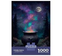 Adult Jigsaw Puzzle1000 Pieces Magical Cauldron Under The Moonlight Adult Puzzles Relaxing Games Hand Speed Race Deal As Gifts for The Whole Family 52x38cm/1000pcs