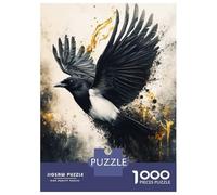 Adult Jigsaw Puzzle1000 Pieces Magpie in Flight with Golden Accents Adult Jigsaw Puzzle Brain Teaser Game But Fun And Humorous Deal As Gifts for The Whole Family 70x50cm/1000pcs
