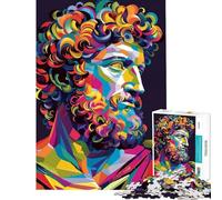 Adult Jigsaw Puzzle1000 Pieces Marcus Aurelius Pop Art Colorful Jigsaw for Adults Anti-Stress Toys Difficult Hard Help The Brain Exercise (Size 38x26cm)