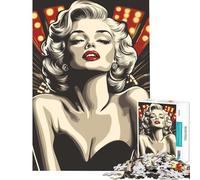 Adult Jigsaw Puzzle1000 Pieces Marilyn Monroe Pop Art Fun at Home Activities, Difficult Challenge Home Decoration Toys for Ages 14 And over (38x52cm)