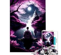 Adult Jigsaw Puzzle1000 Pieces Meditating Monk Difficult And Challenge Learning Educational Relaxing Games for Age 14+ Game (50x75cm)