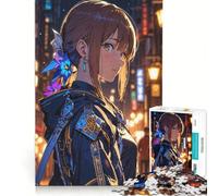 Adult Jigsaw Puzzle1000 Pieces Midnight Stroll in The Neon City Impossible Game Improve Memory with Fully Interlocking Randomly Shaped Pieces 38x52cm