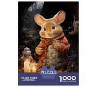 Adult Jigsaw Puzzle1000 Pieces Mouse with Jar And Candles Puzzles for Adults Relaxing Games Staycation Kill Time for Birthday, Chrismas 38x26cm/1000pcs