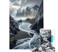 Adult Jigsaw Puzzle1000 Pieces Mystic Shores of Stokksnes Fun at Home Activities, Difficult Challenge Home Decoration Toys for Ages 14 And over (38x52cm)