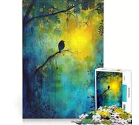 Adult Jigsaw Puzzle1000 Pieces Mystical Forest Song Impossible Game Improve Memory with Fully Interlocking Randomly Shaped Pieces 38x52cm