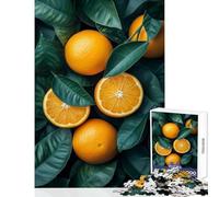 Adult Jigsaw Puzzle1000 Pieces Oranges And Leaves Still Life Educational Toy Art Work Gift Educational Game with Matching Poster And Trivia Sheet Size 38x52cm