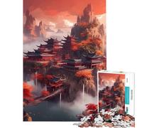 Adult Jigsaw Puzzle1000 Pieces Pagoda Japan Landscape Fun at Home Activities, Difficult Challenge Home Decoration Toys for Ages 14 And over (38x52cm)