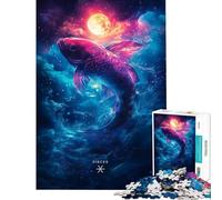 Adult Jigsaw Puzzle1000 Pieces Pisces Zodiac Fish Puzzles for Adults Hands-on Game Wall Art Deal As Gifts for The Whole Family (Size 75x50cm)
