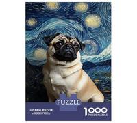 Adult Jigsaw Puzzle1000 Pieces Pug in Starry Night-3 Adult Puzzles Relaxing Games Hand Speed Race Deal As Gifts for The Whole Family 52x38cm/1000pcs